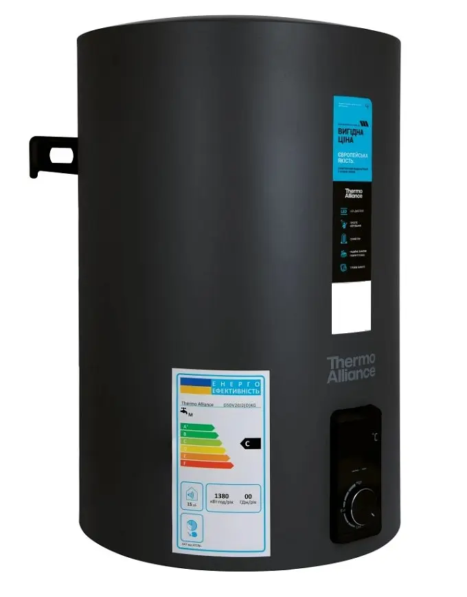 Водонагреватель электрический Thermo Alliance, 2 кВт, сухой ТЭН, 80 вертикальный, цилиндрический, черный (D80V20J3(D)KВ) - фото 2