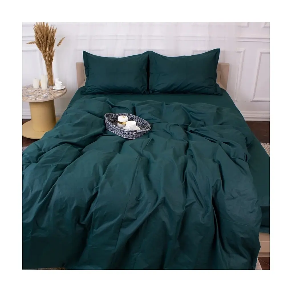 Постільна білизна MirSon Poplin Line 091 Emerald 110x140 (2200006277408) - фото 5