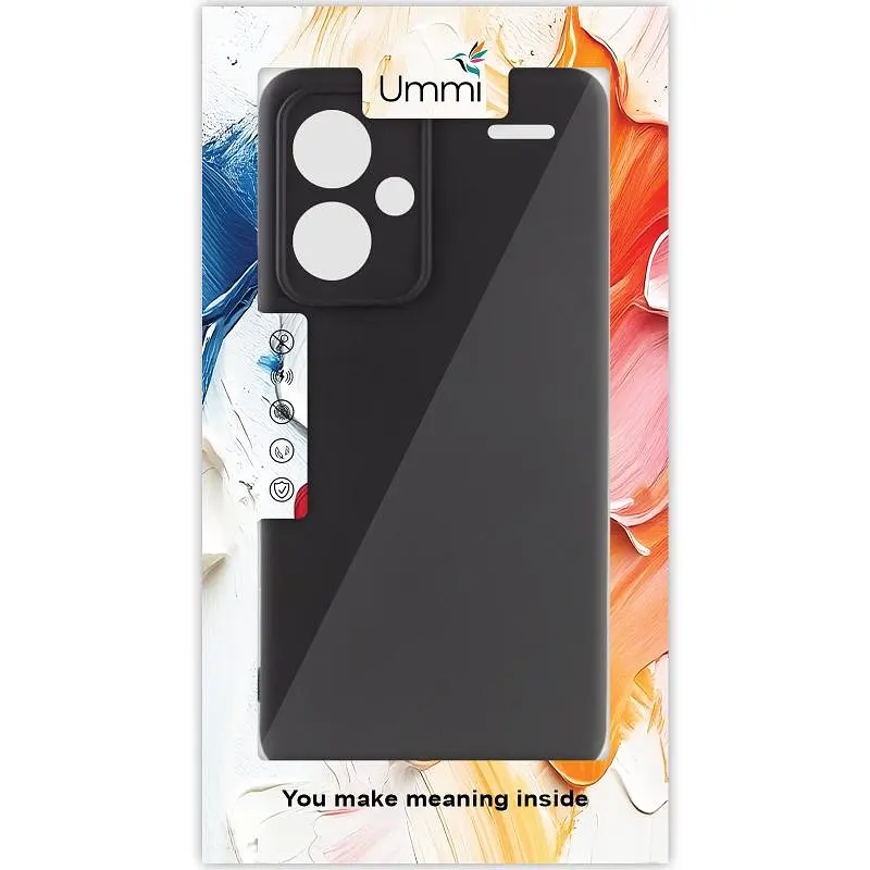 Чехол Silicone Cover Ummi Lakshmi Full Camera (AA) для Xiaomi Redmi Note 13 Pro+ Черный / Black - фото 3