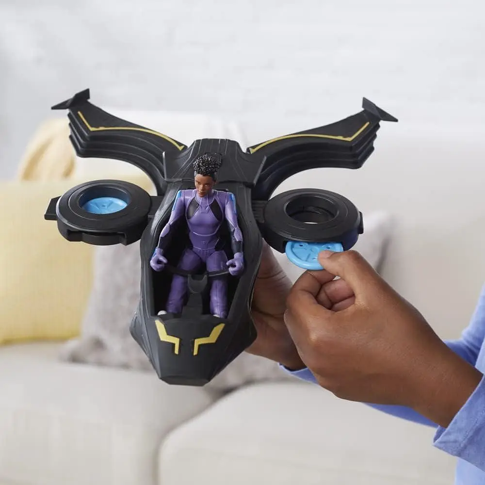 Ігровий набір Чорна Пантера з літаком Hasbro Marvel Black Panther Wakanda Forever and Vibranium Blast Sunbird фігурка 15 см (SKU-237) - фото 4