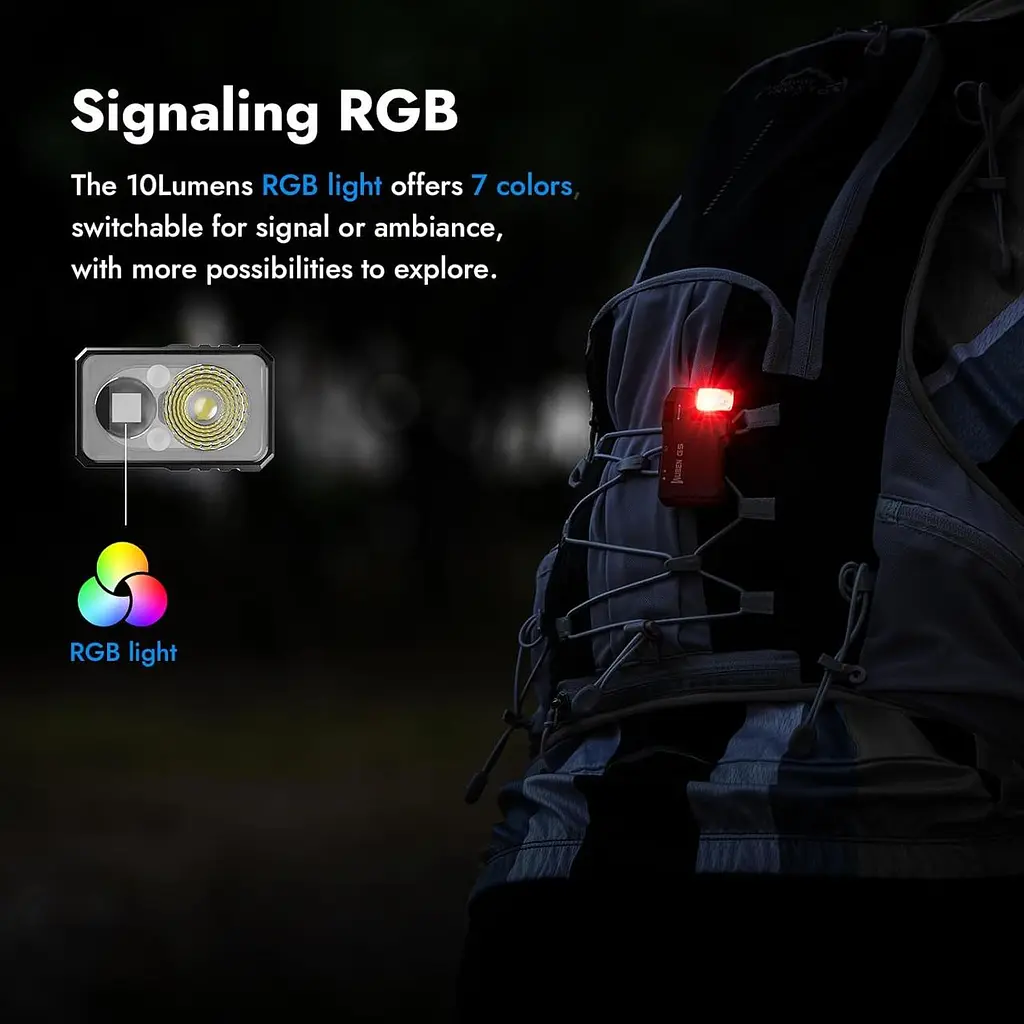 Універсальний кишеньковий EDC ліхтар Wuben G5 RGB Green | 400 LM | 82 м - фото 6