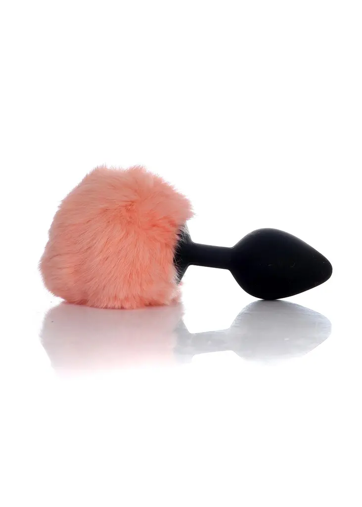 Анальна пробка з хвостиком B - Series Bunny Tail, 8 см (персиковий) - фото 3