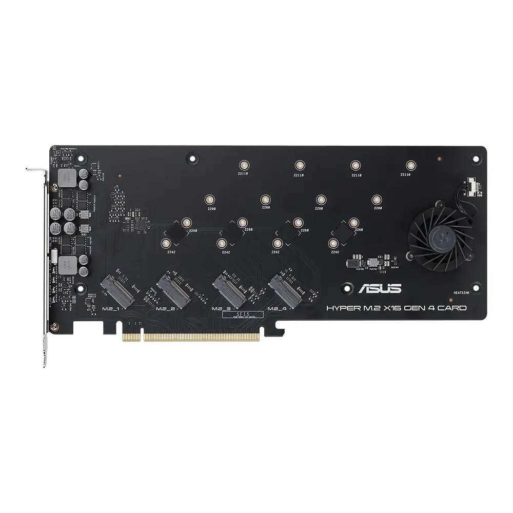 Плата-адаптер PCIe ASUS Hyper M.2 X16 PCIe 3.0 X4 Expansion Card GEN 4 - фото 2