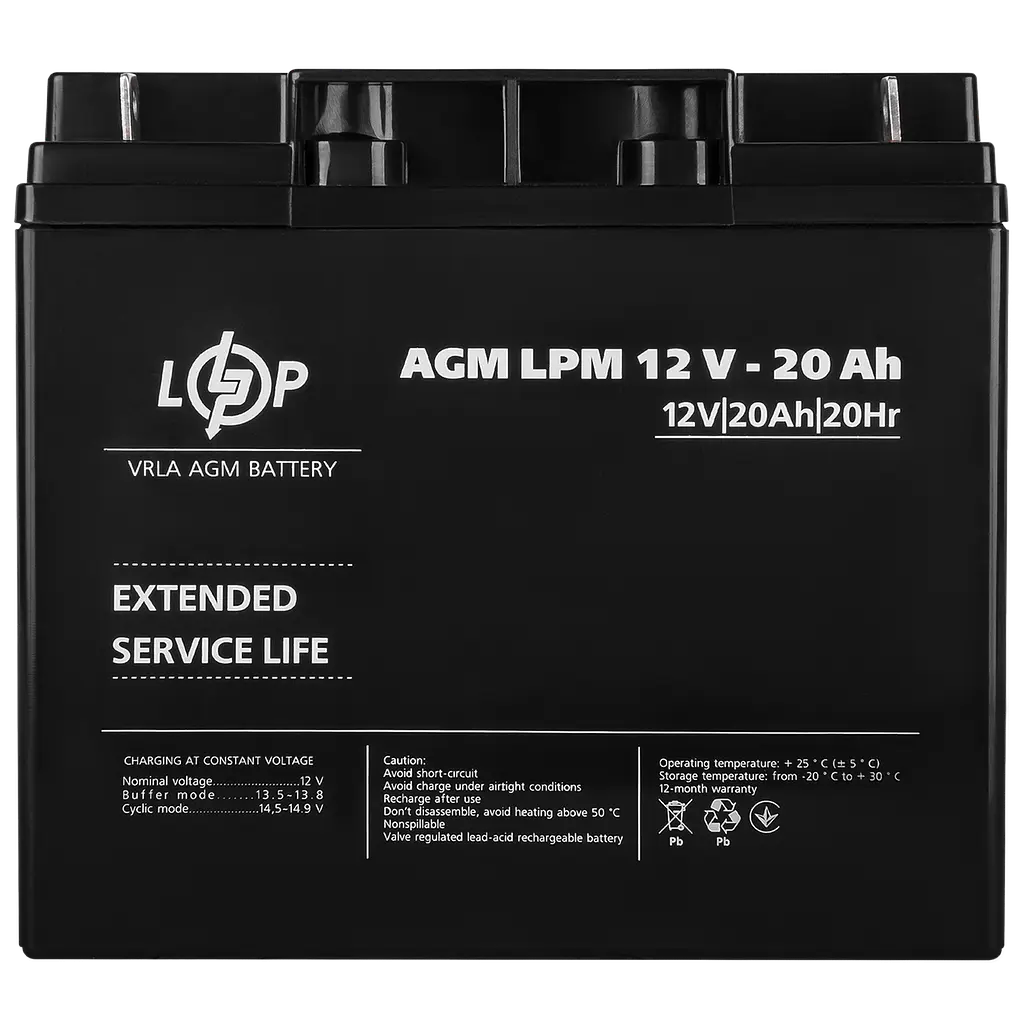 Акумулятор Logicpower AGM LPM 12V-20 Ah (LP4163) - фото 3