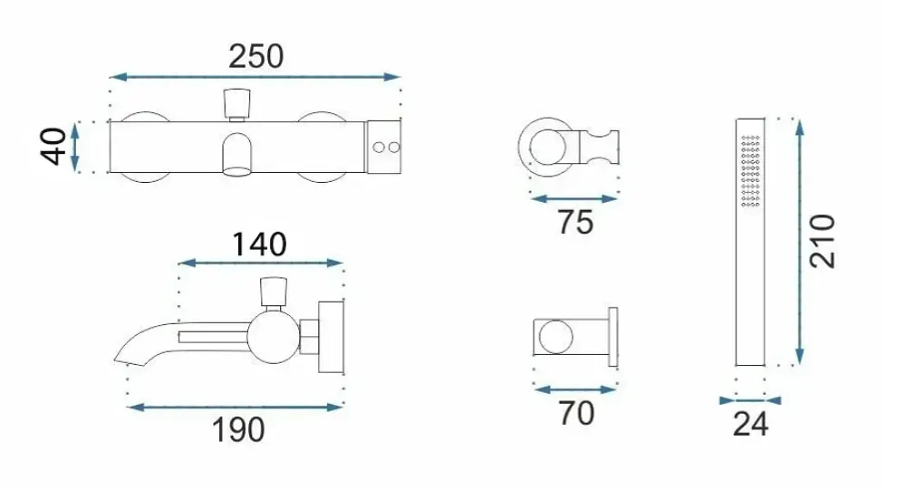 Змішувач для ванни Rea Lungo Grip tytan REA-B2352 - фото 6