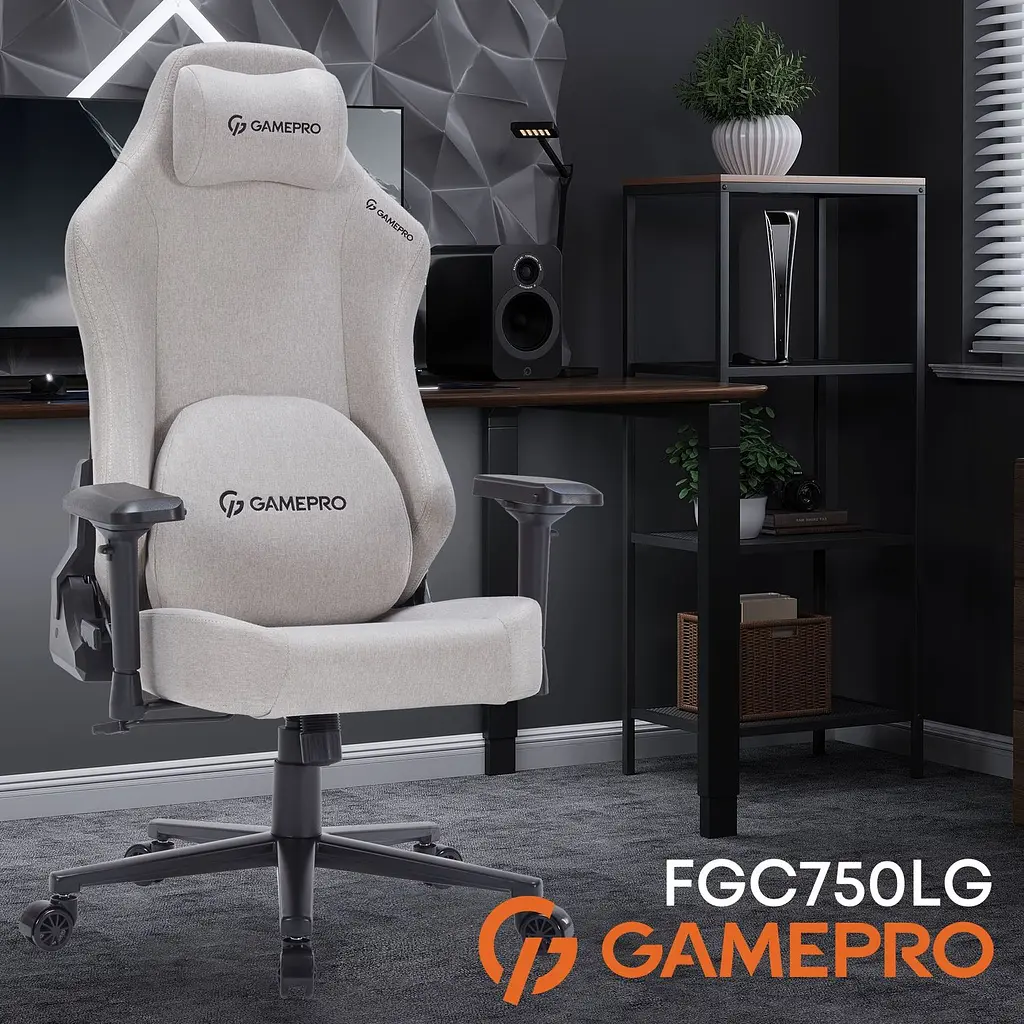Игровое кресло GamePro Size L Fabric Light Grey (FGC750LG) - фото 11