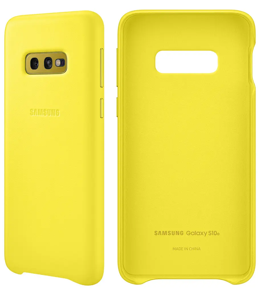 Чохол шкіряний протиударний оригінальний Official Leather Cover EF-VG970LYEGRU для Samsung Galaxy S10e Yellow - фото 7
