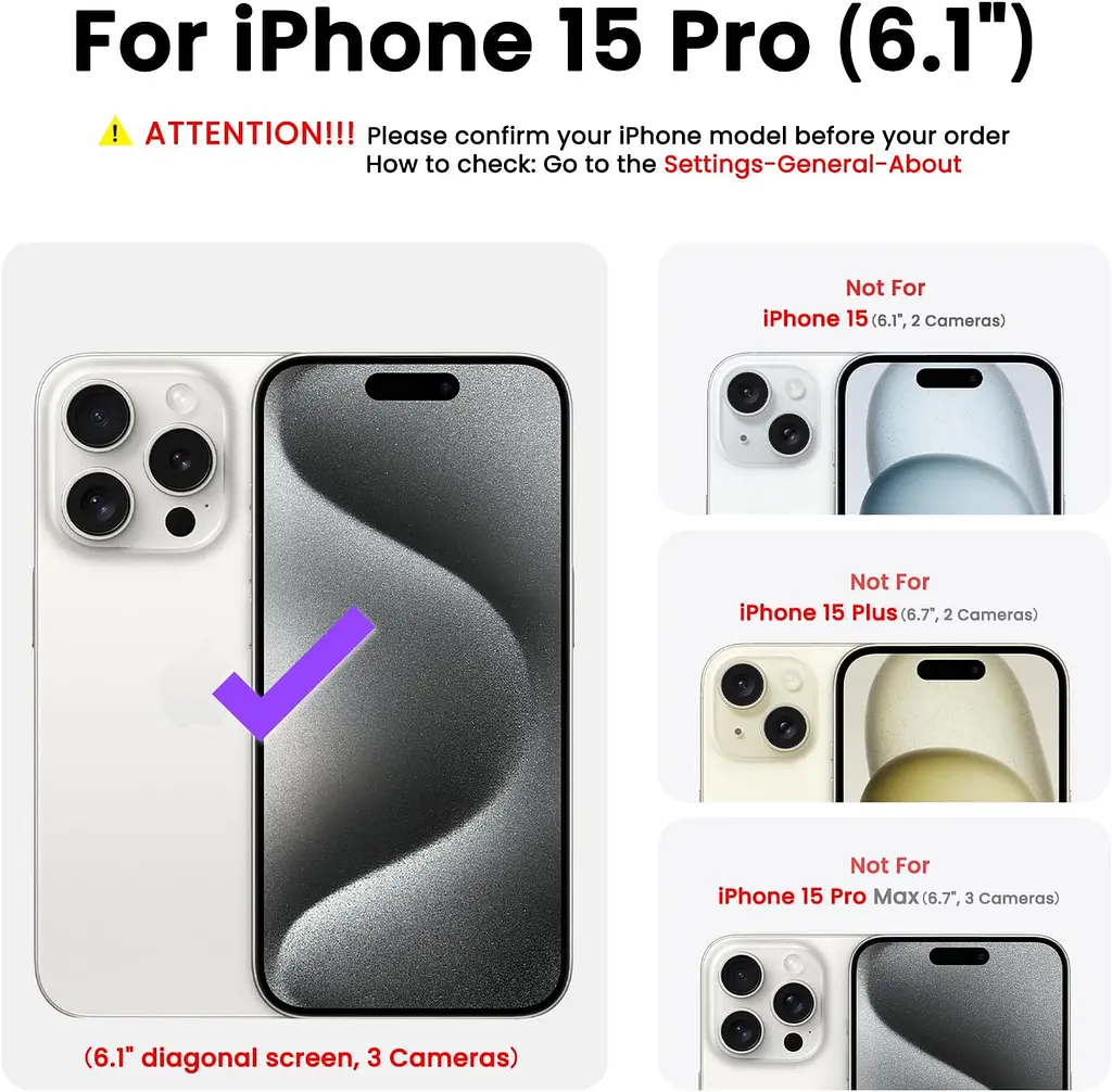 Чохол ORNARTO, сумісний з iPhone 15 Pro 6,1 дюйма, 3-шаровий рідкий силікон з повним покриттям - фото 2