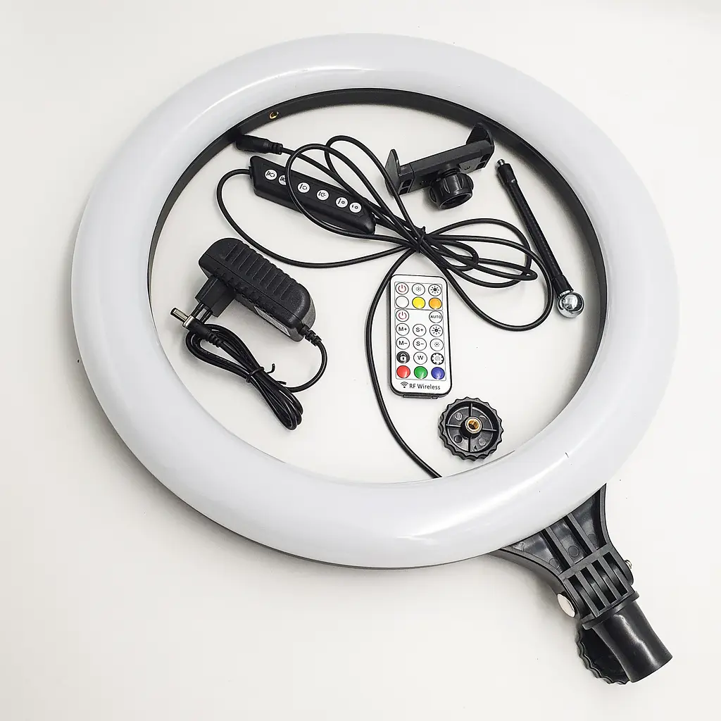 Кільцева LED лампа з пультом 38см RGB 8 кольорів кільцеве світло RING LIGHT MJ38 - фото 3