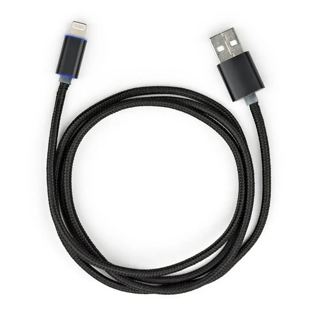 Дата кабель USB 2.0 AM to Lightning 1m LED black Vinga (VCPDCLLED1BK) - фото 3