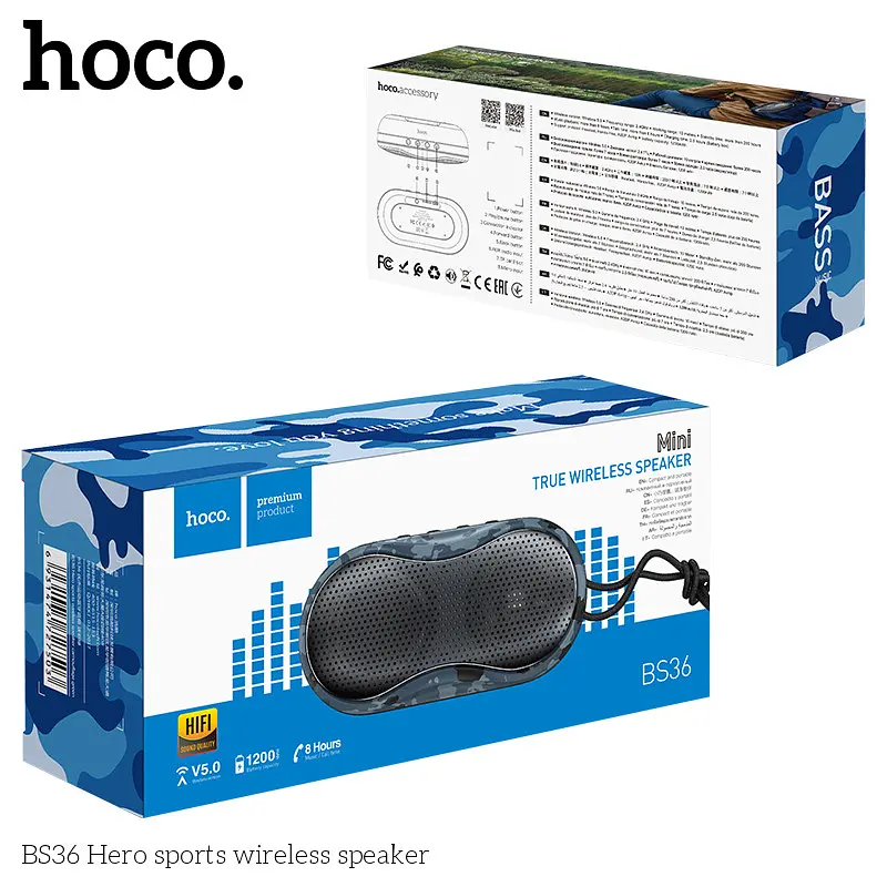 Портативна акустика Hoco Hero sports BT5.0 TWS BS36 чорна - фото 2
