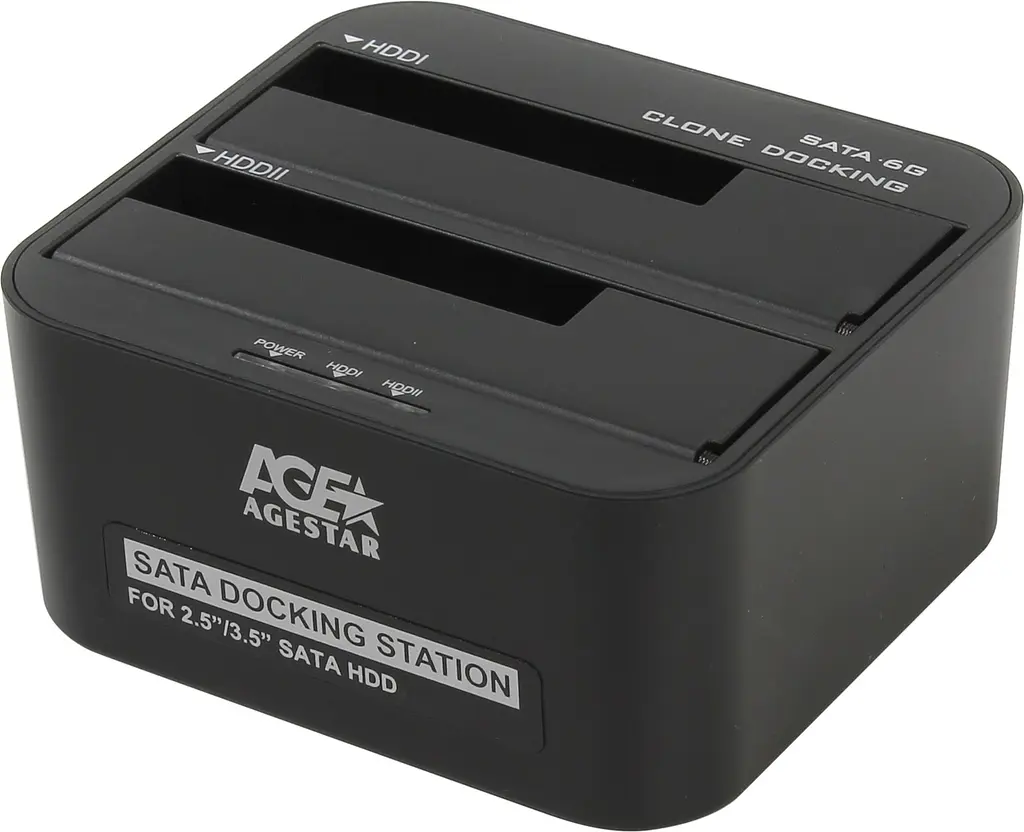 Док-станція AgeStar 3UBT6 для 2xHDD/SSD 2.5"/3.5" SATA USB 3.0 black (3UBT6-6G) - фото 5
