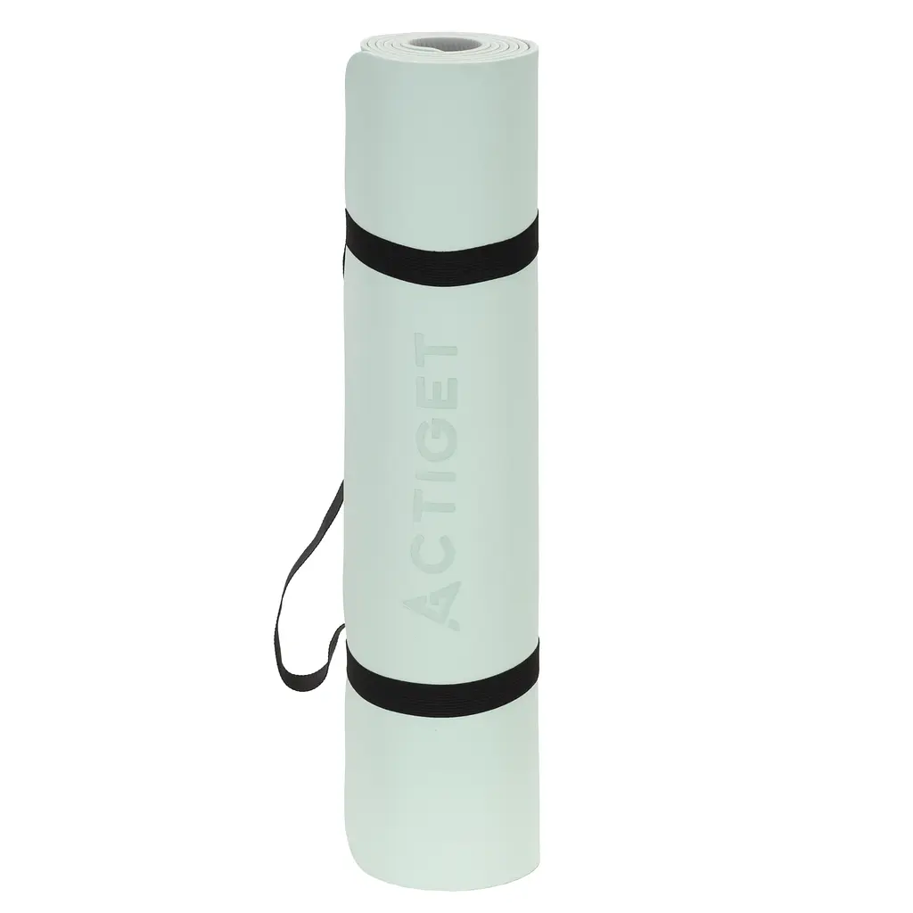 Килимок спортивний Actiget TPE 183 x 61 x 0.6 см для йоги та фітнесу ACT0024 Mint/Grey - фото 4