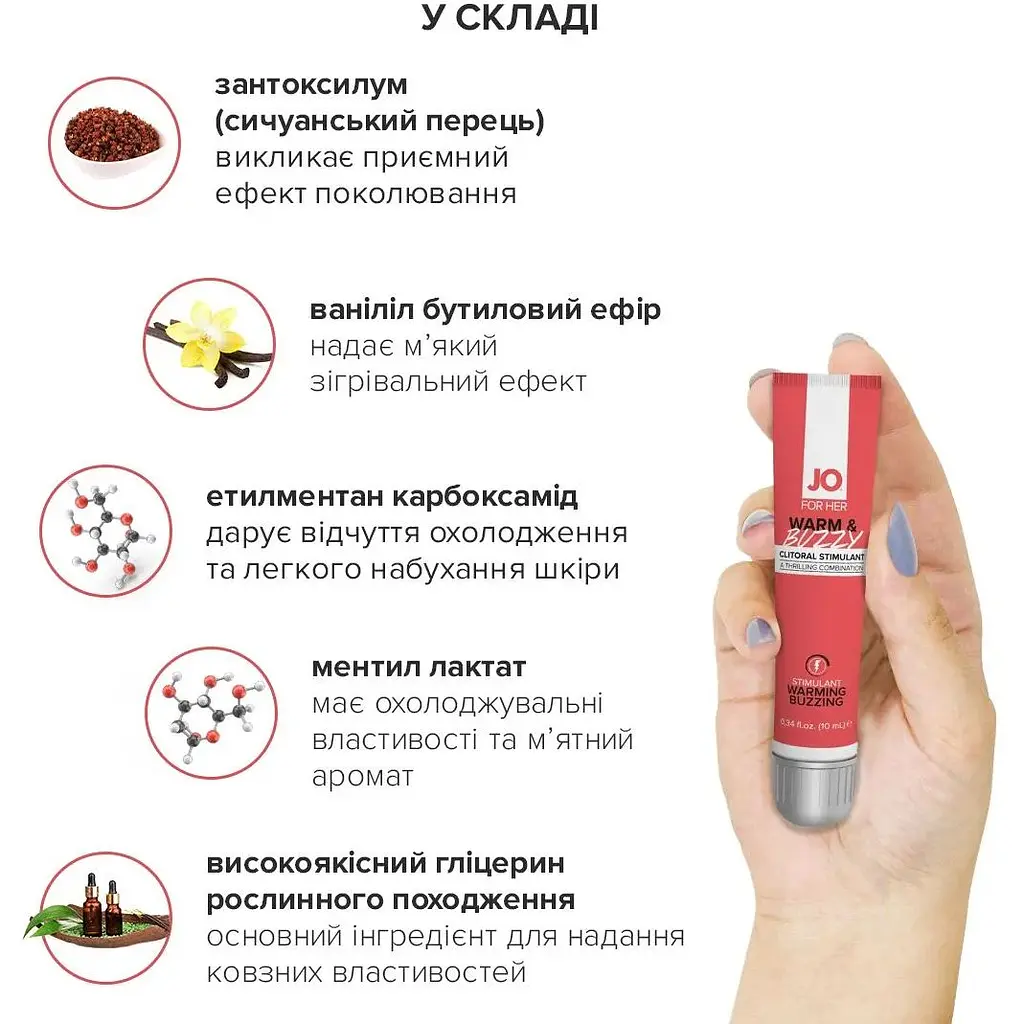 Збудливий гель для клітора System JO WARM & BUZZY (10 мл) - фото 3