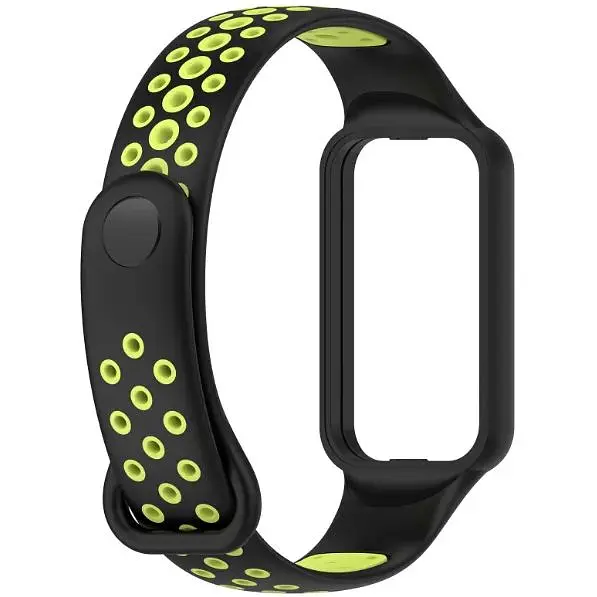 Ремінець DK Silicone Sport Band Nike для Xiaomi Redmi Smart Band 2 (016243) (black / green) - фото 2