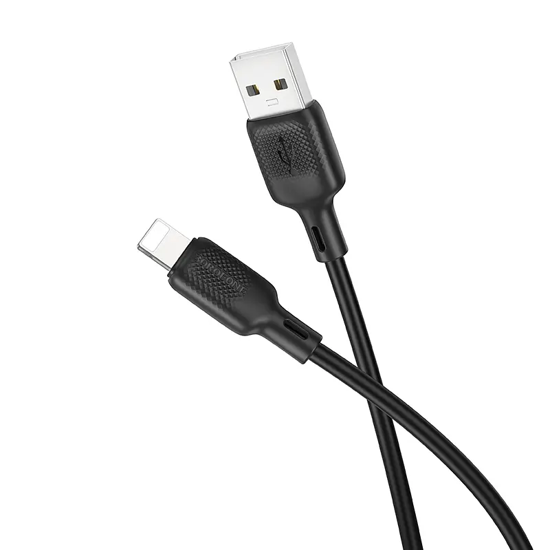 Кабель BOROFONE BX113 Lenny silicone charging data cable iP(L=1M) чорний - фото 3