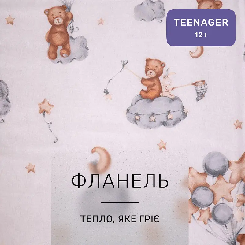 Дитяча постільна білизна MIRSON TEENAGER фланель Teddy ballons 150х220см (2200012802670) - фото 4