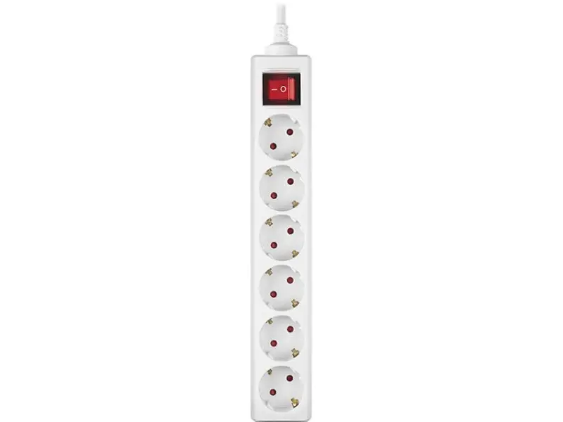 Мережевий подовжувач REAL-EL RS-6 Protect M 3 м White (EL122300033)