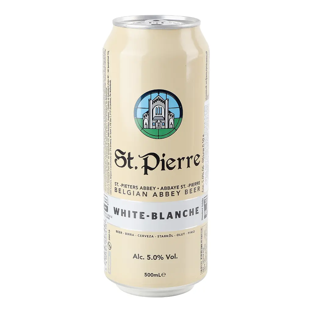 Пиво St. Pierre Blanche, светлое, нефильтрованное, 5%, ж/б, 0,5 л - фото 2