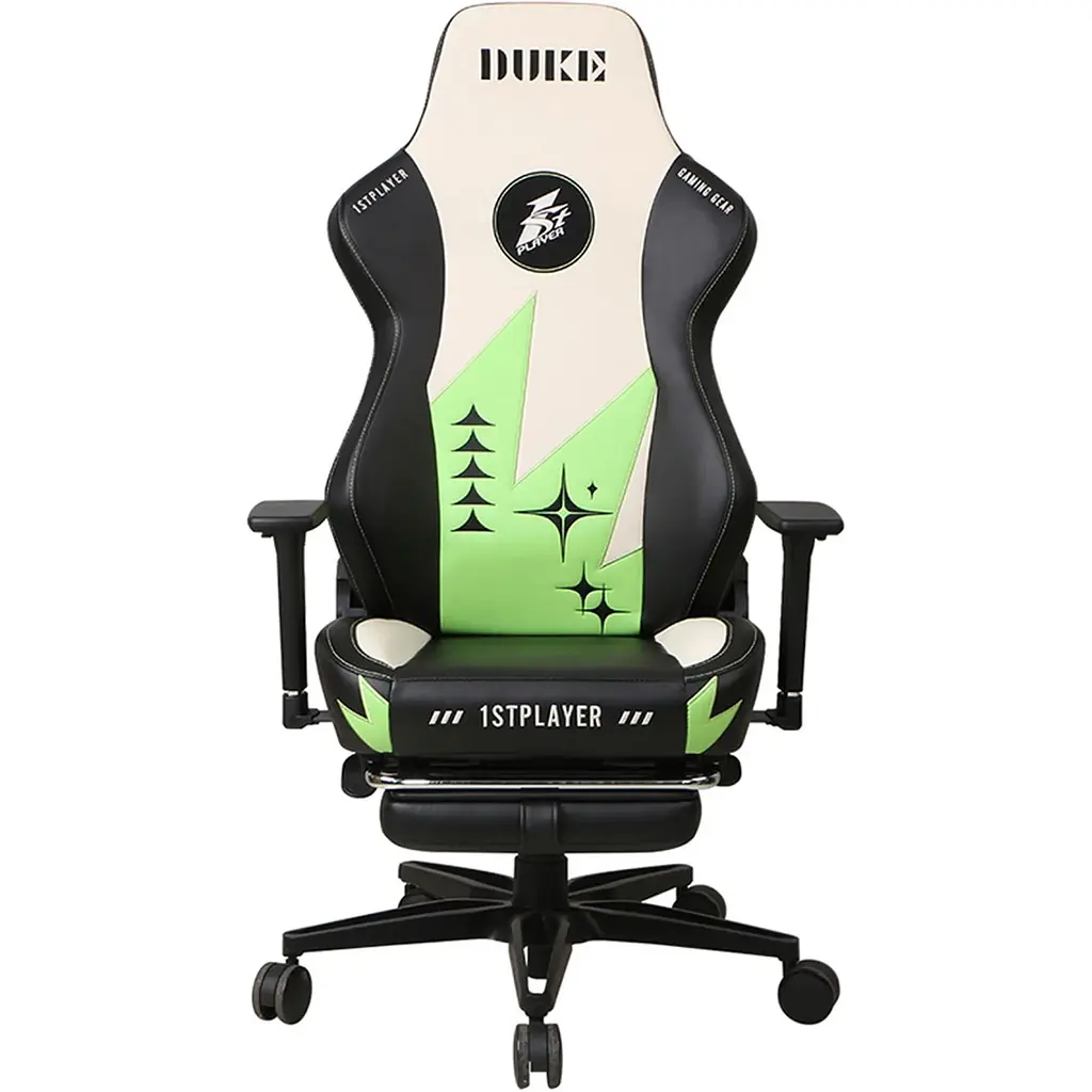 Геймерське крісло 1stPlayer Duke Black/White/Green [121648] - фото 2