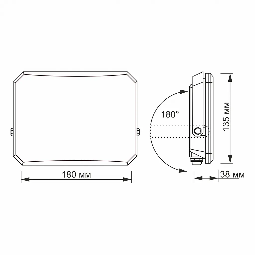 LED прожектор Videx F3 50 W 5000K 220V Black (VLE-F3-0505) - фото 5
