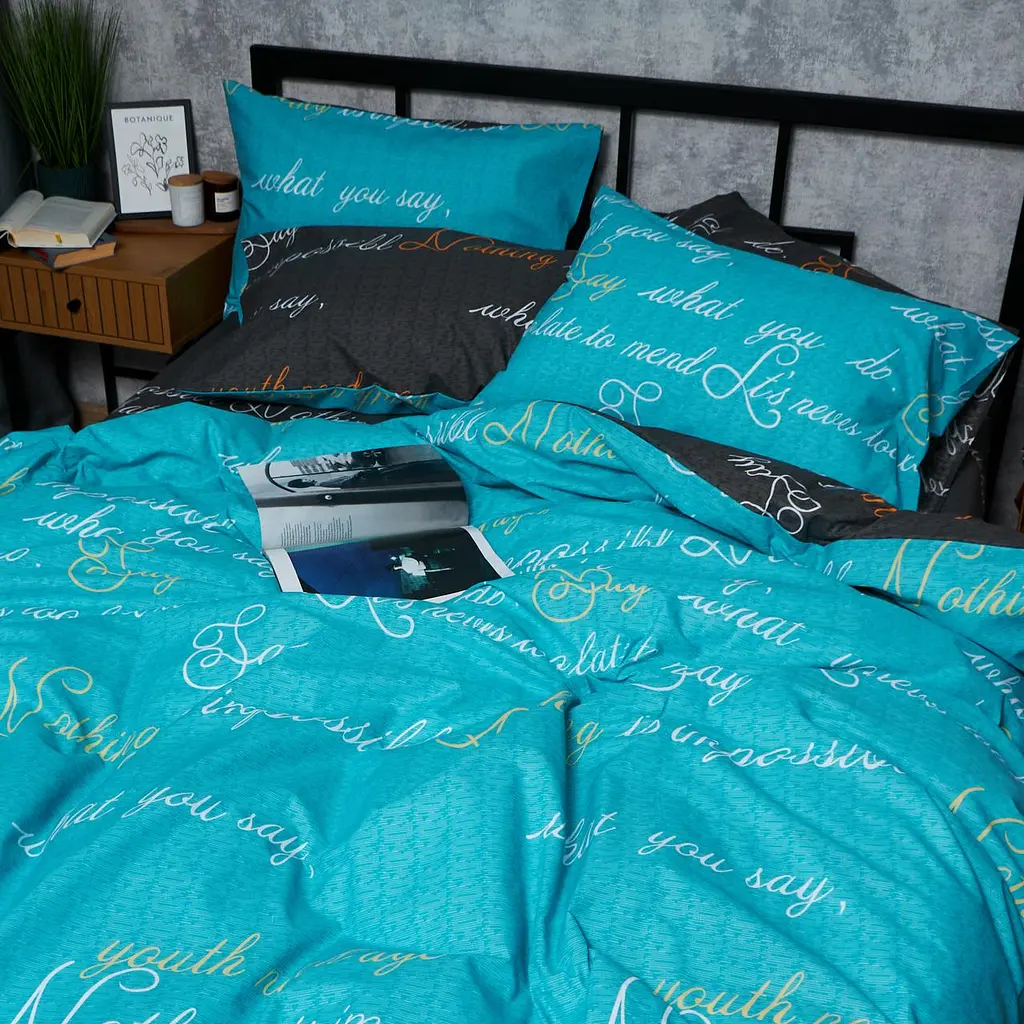 Комплект постільної білизни Moon&Star Бязь Gold Люкс Poetic Night Євро 200х220 наволочки 4х50х70 - фото 2