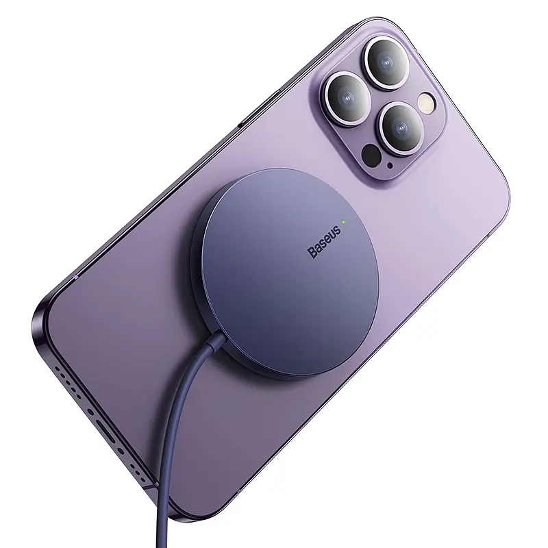 Бездротовий зарядний пристрій Baseus Simple Mini3 Magnetic Wireless Charger 15W Dusty Purple (CCJJ040205) - фото 5