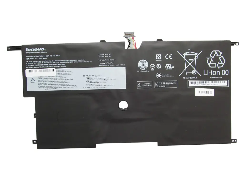 Акумулятор для ноутбука Lenovo ThinkPad X1 Carbon (2nd Gen), 2990 mAh (45Wh), 4cell, 15V, Li-Pol, чорний - фото 2