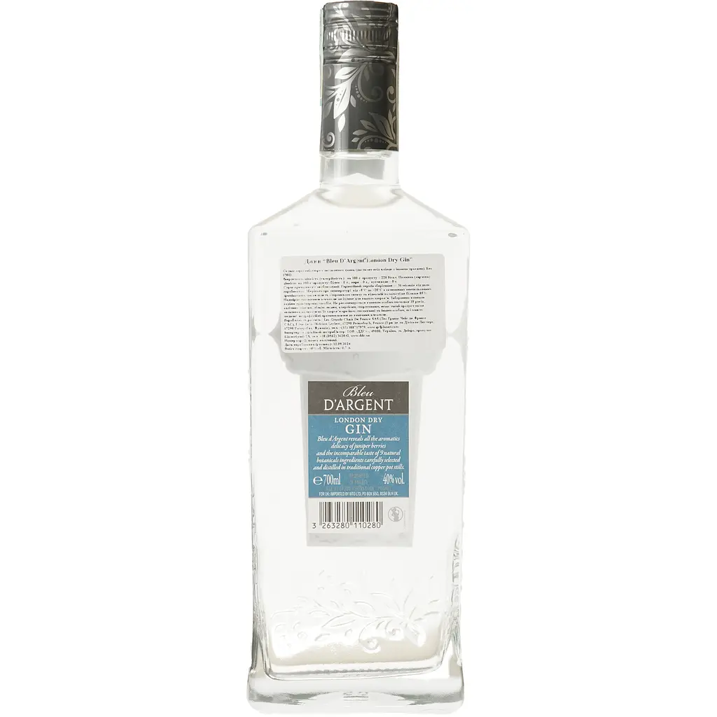 Джин Calvet Bleu D'Argent London Dry Gin, 40%, 0,7 л - фото 4