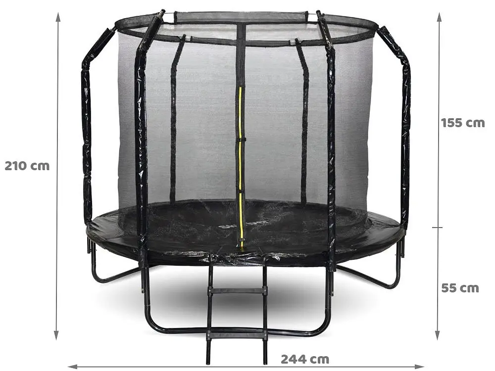 Батут садовий SkyFlyer Black 8 футов зі сходами 244 см (TR0033) - фото 11