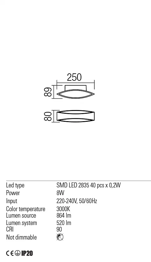 Бра Redo EIGHER AP LED 8W 3000K WH (5.1.2) 01-1329 - фото 3