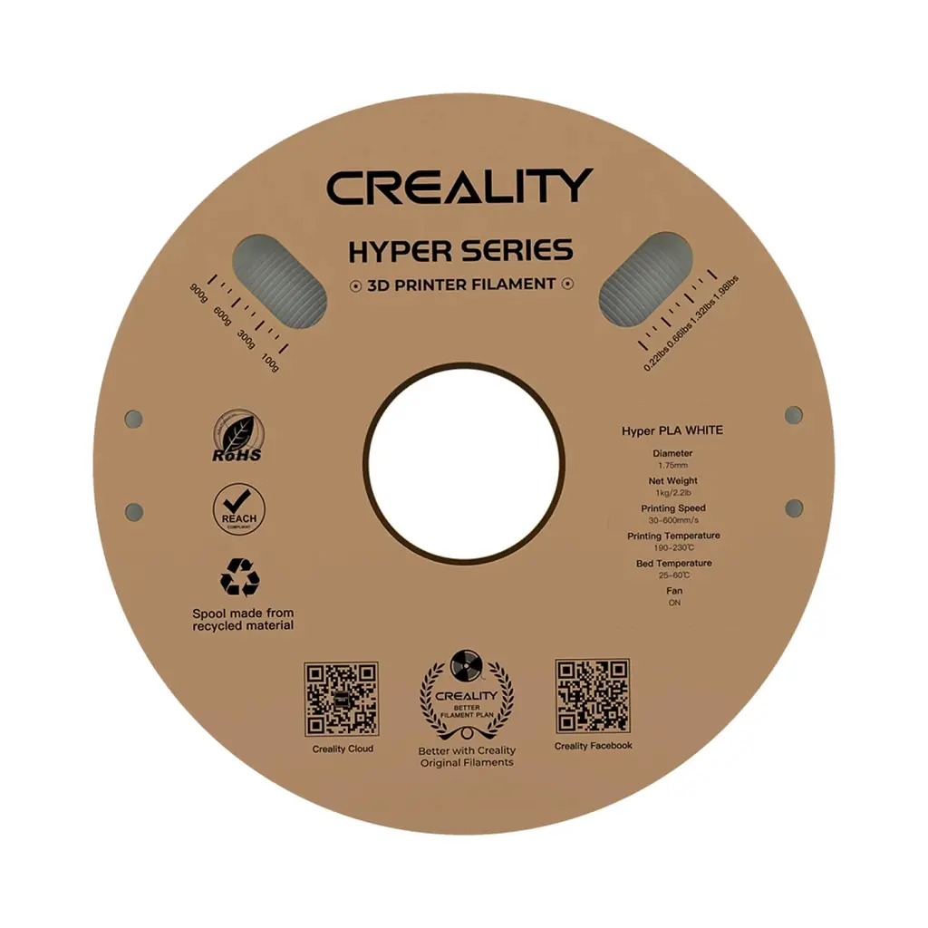 Пластик для 3D-принтера Creality PLA Hyper 1 кг, 1.75 мм, white (3301010335) - фото 2