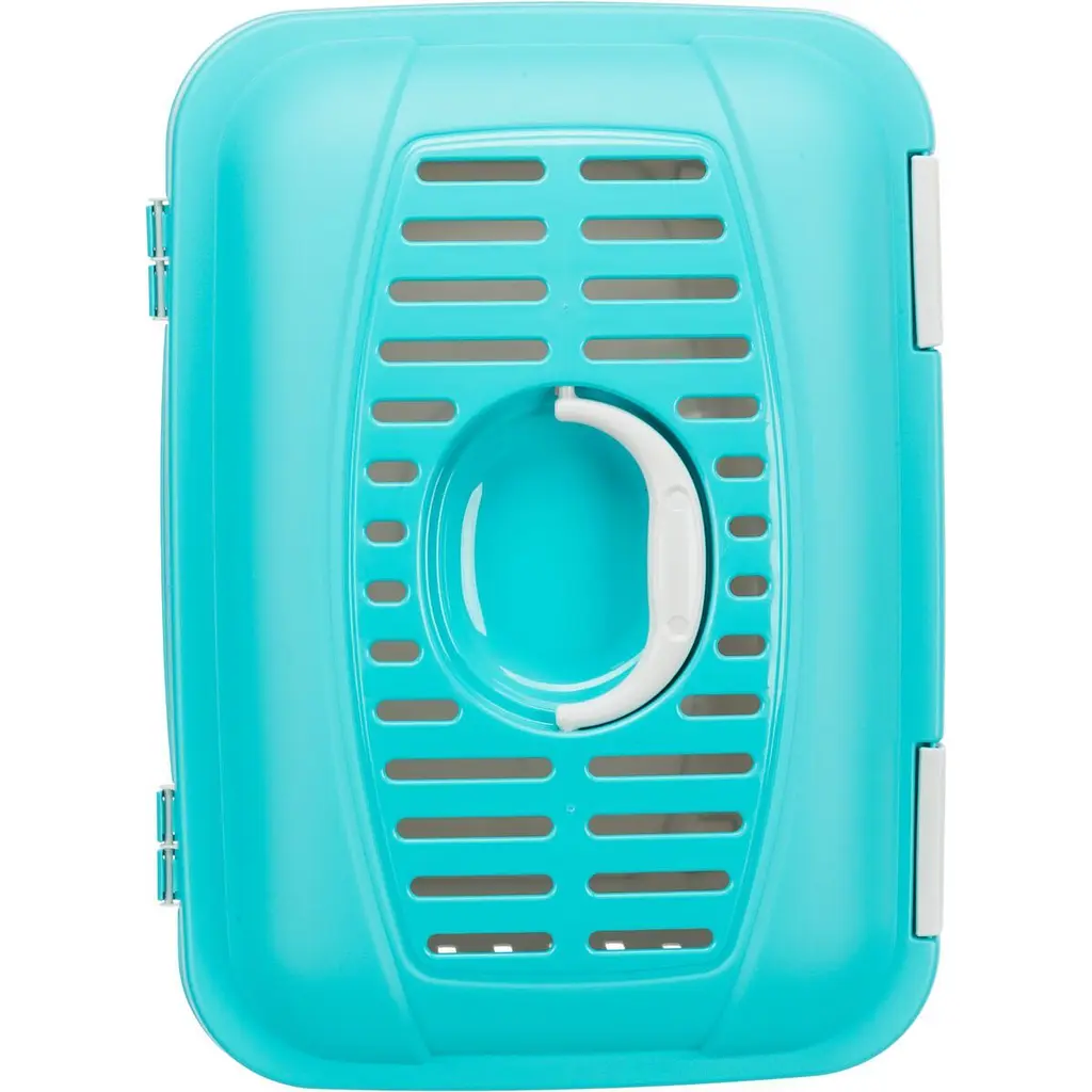 Переноска для котів Trixie Midi-Capri, пластикова, з ременем, до 5 кг, 44х33х32 см, сіра з блакитним - фото 3