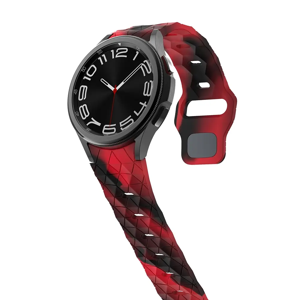 Ремінець силіконовий Samsung Galaxy Watch 4 5 6 7 BeWatch Чорно-червоний (0140303) - фото 4