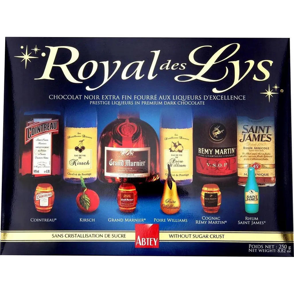 Цукерки Abtey Chocolats Royal Des Lys пралине з алкоголем 250 г