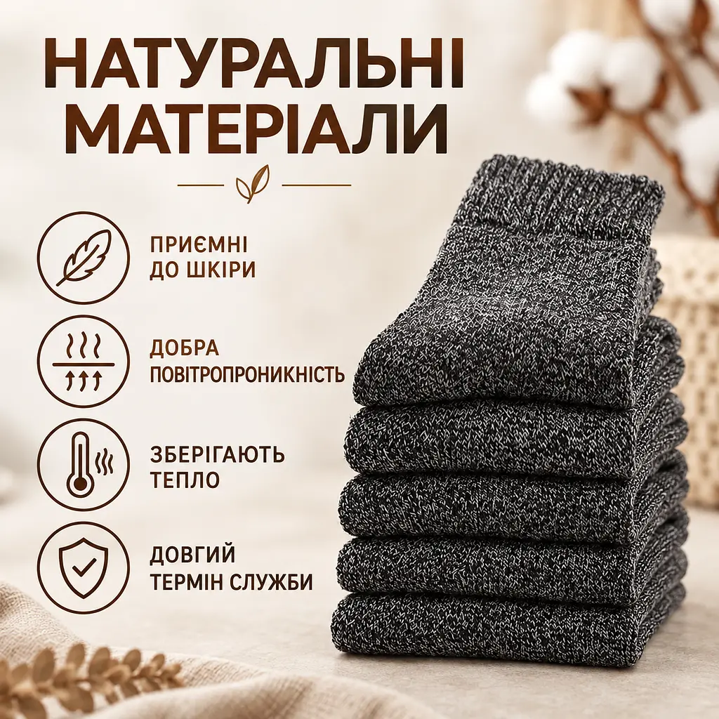 Універсальні чоловічі шкарпетки махрові розмір 39-46 Solve — термо-шкарпетки , 5 пар, KT7003802 - фото 9