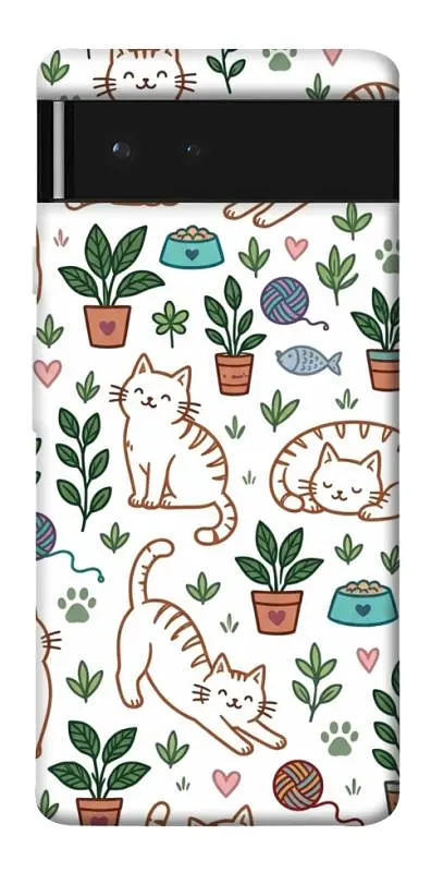 TPU чехол Demsky Cats pattern для Google Pixel 6