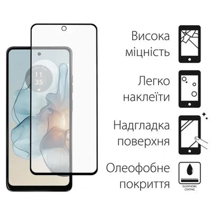 Скло захисне Dengos Full Glue Motorola Moto G24/G24 Power (black) (TGFG-353) - фото 2