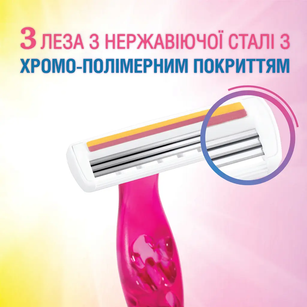 Бритва Bic Miss Soleil Colour Collection 4 шт. (3086123303843) - фото 2