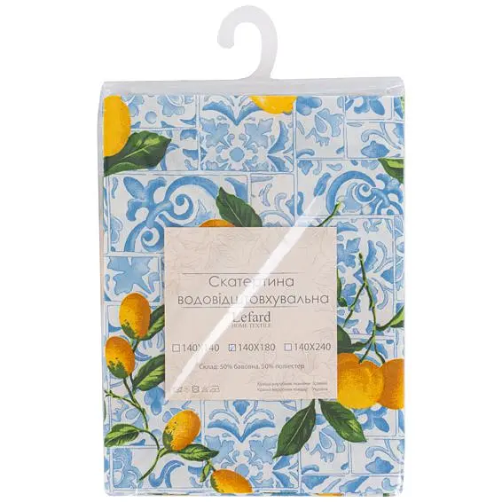 Скатертина Lefard Home Textile Limones Ceramica Cielo водовідштовхувальна 180х140 см (715-290) - фото 4