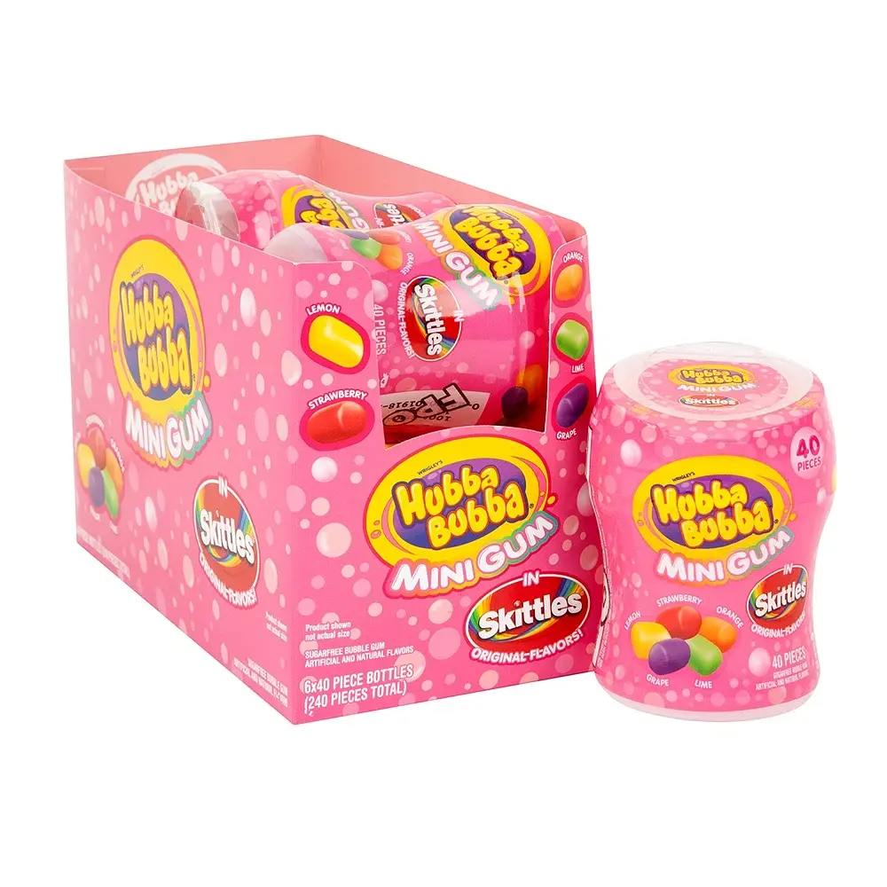 Жувальна гумка Hubba Bubba Skittles Flavored Mini Gum 40шт - фото 5
