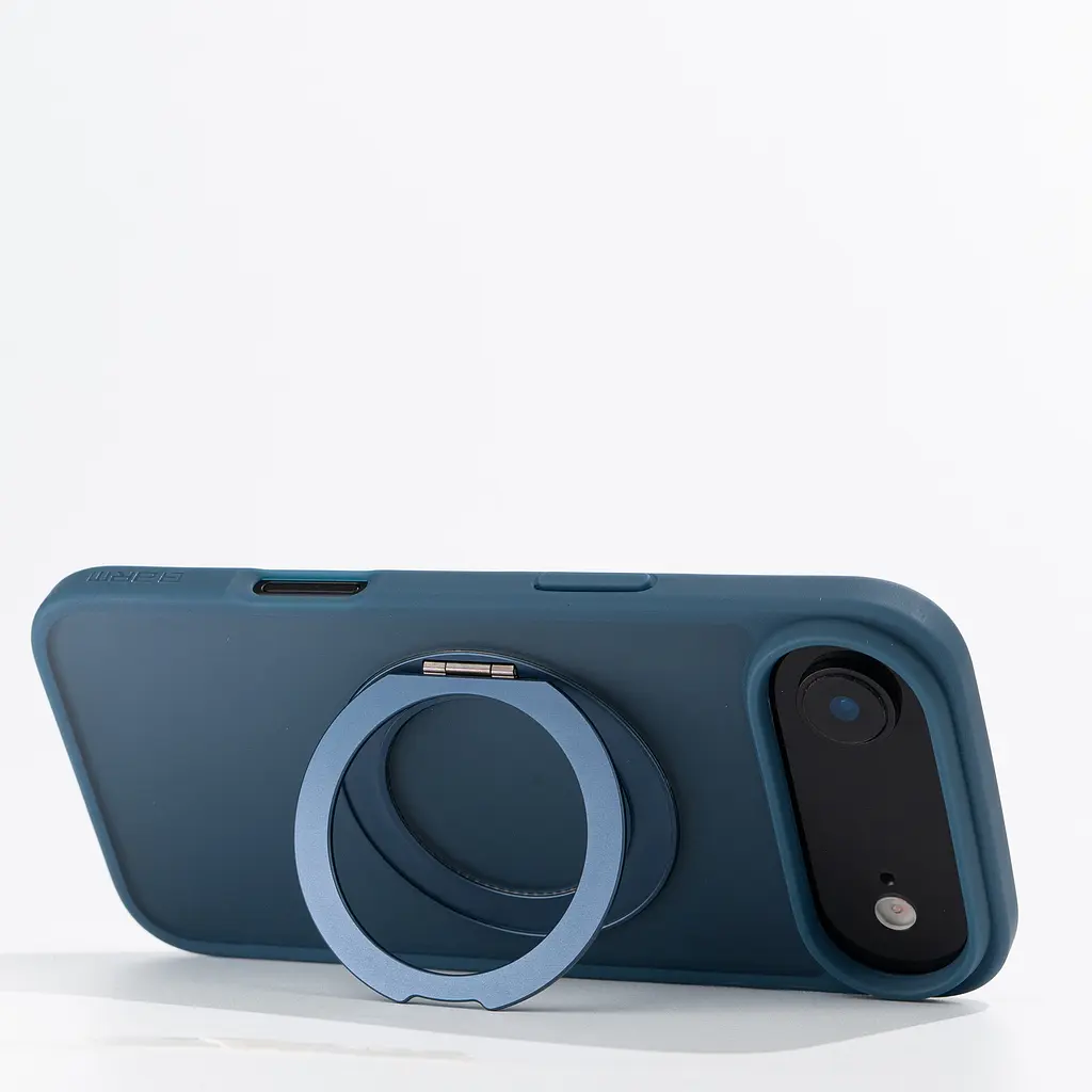 Противоударный чехол-панель для Apple iPhone 17 Air, Unit Stand2, синий, силикон + поликарбонат, защита всего корпуса, с подставкой, поддержка магнитных держателей и беспроводной зарядки (MagSafe), ArmorStandart (ARM86344) - фото 4