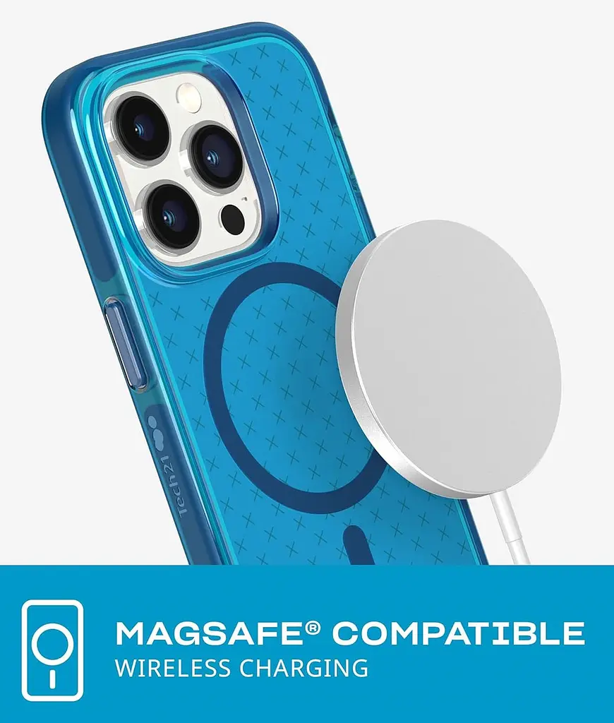 Оригінальний протиударний чохол Tech21 Evo Check MagSafe для iPhone 14 Pro (6.1") Blue T21-9697I - фото 2