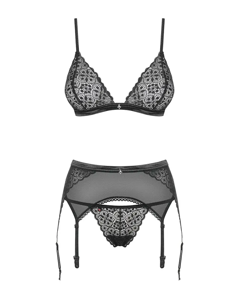 Комплект білизни Obsessive Shibu Set Black S/M - фото 5