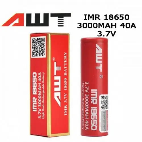 Акумулятор літій іонний 18650 для вейпа (акб — батарейка) — акум AWT Battery Червоний із доставкою (NS) - фото 2