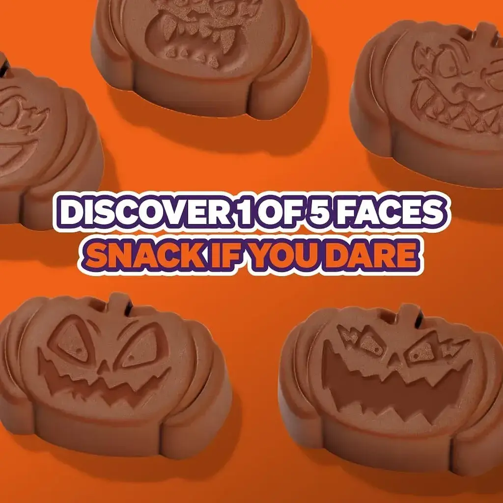 Шоколадні цукерки Feastables MrBeast Peanut Butter Jack-O-Lantern Pumpkin 35 г - фото 5
