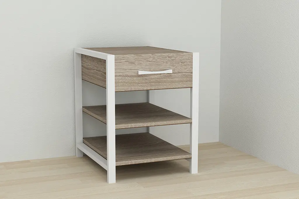 Тумба универсальная Ferrum-decor Вивьен 1/2 50x41x40 белый ДСП Дуб Сонома Трюфель 16мм (FRD-104131) - фото 4
