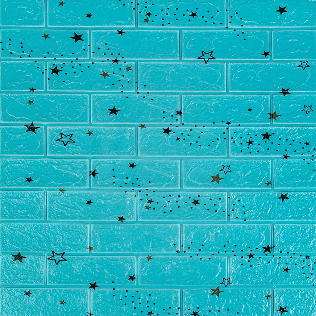 Самоклеюча 3D панель Sticker Wall SW-00001342 Блакитні зірки 700х770х3мм