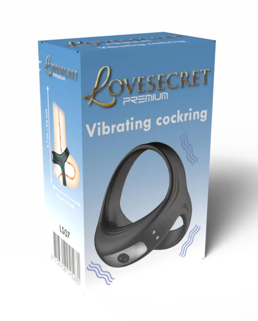 Ерекційне кільце Lovesecret Premium 6.7 см (чорний) - фото 5