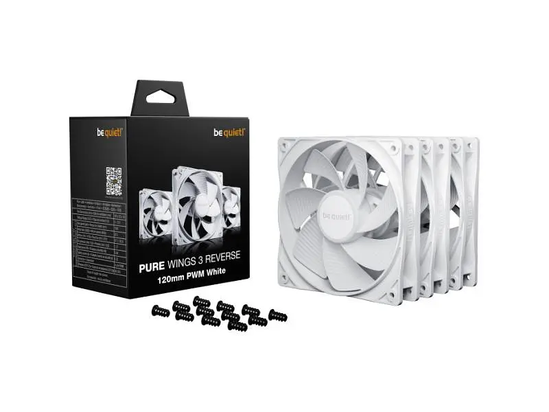 Вентилятор Be quiet! Pure Wings 3 120mm PWM Reverse 3-Pack White (BL136) - фото 4